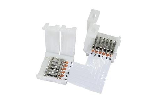 Переходник 6 контактов для светодиодной ленты RGB-LED-5M-CW-WW-STRIP Г-образный 