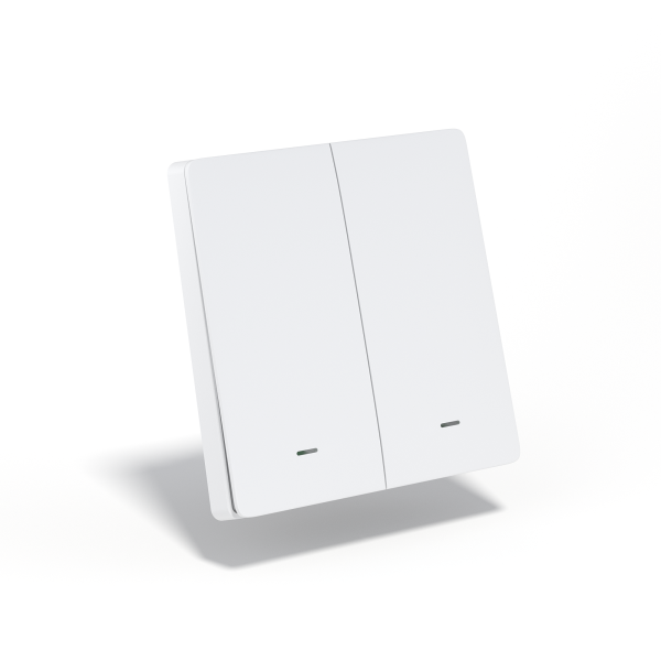 Умный Zigbee выключатель двухклавишный белый с Алисой 