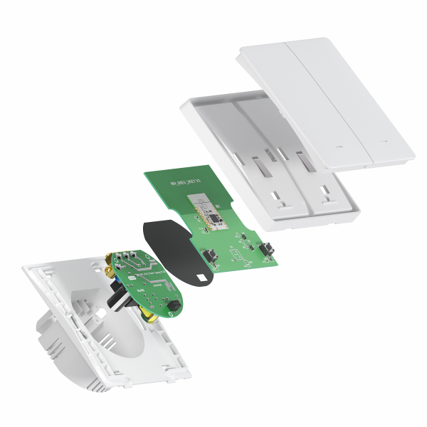 Умный Zigbee выключатель двухклавишный белый с Алисой 