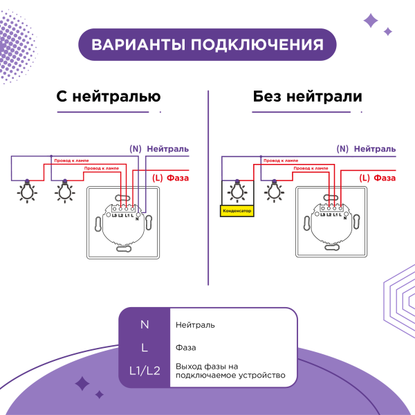 Умный Zigbee выключатель двухклавишный белый с Алисой 